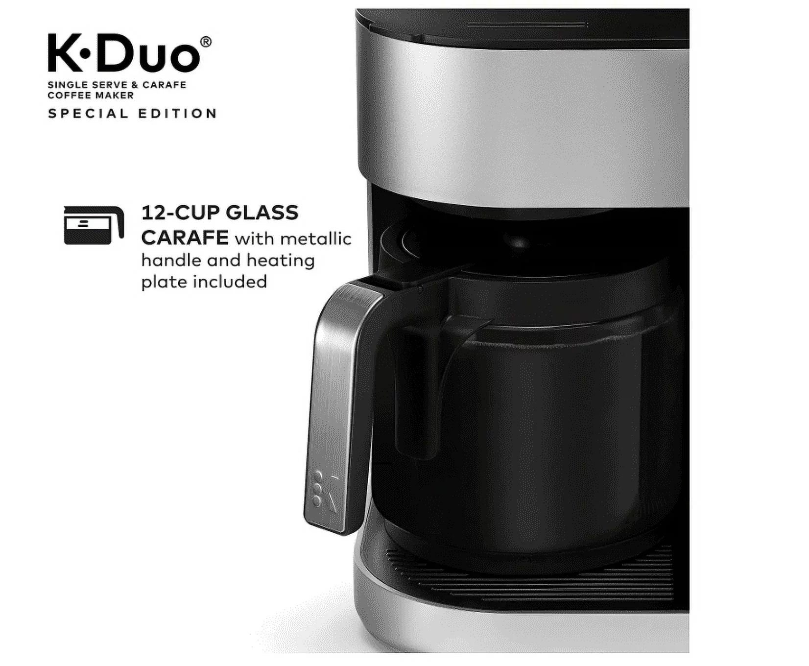 Single Serve and 12-Cup Drip Coffee Maker with K-Cup Pod Compatibility, Silver E8286