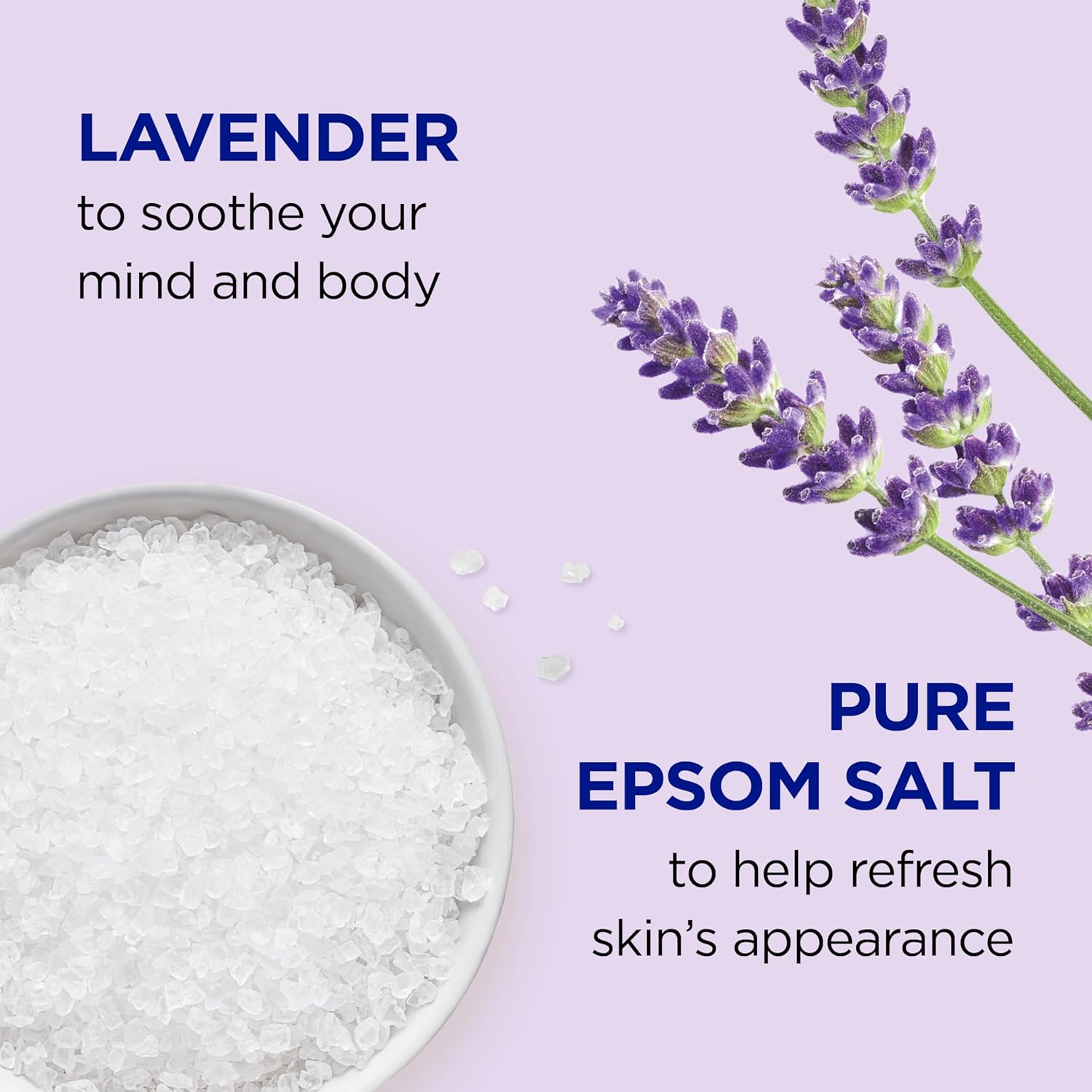 Epsom Salt Soaking Solution and Foaming Bath Combo Pack, Lavender J14544