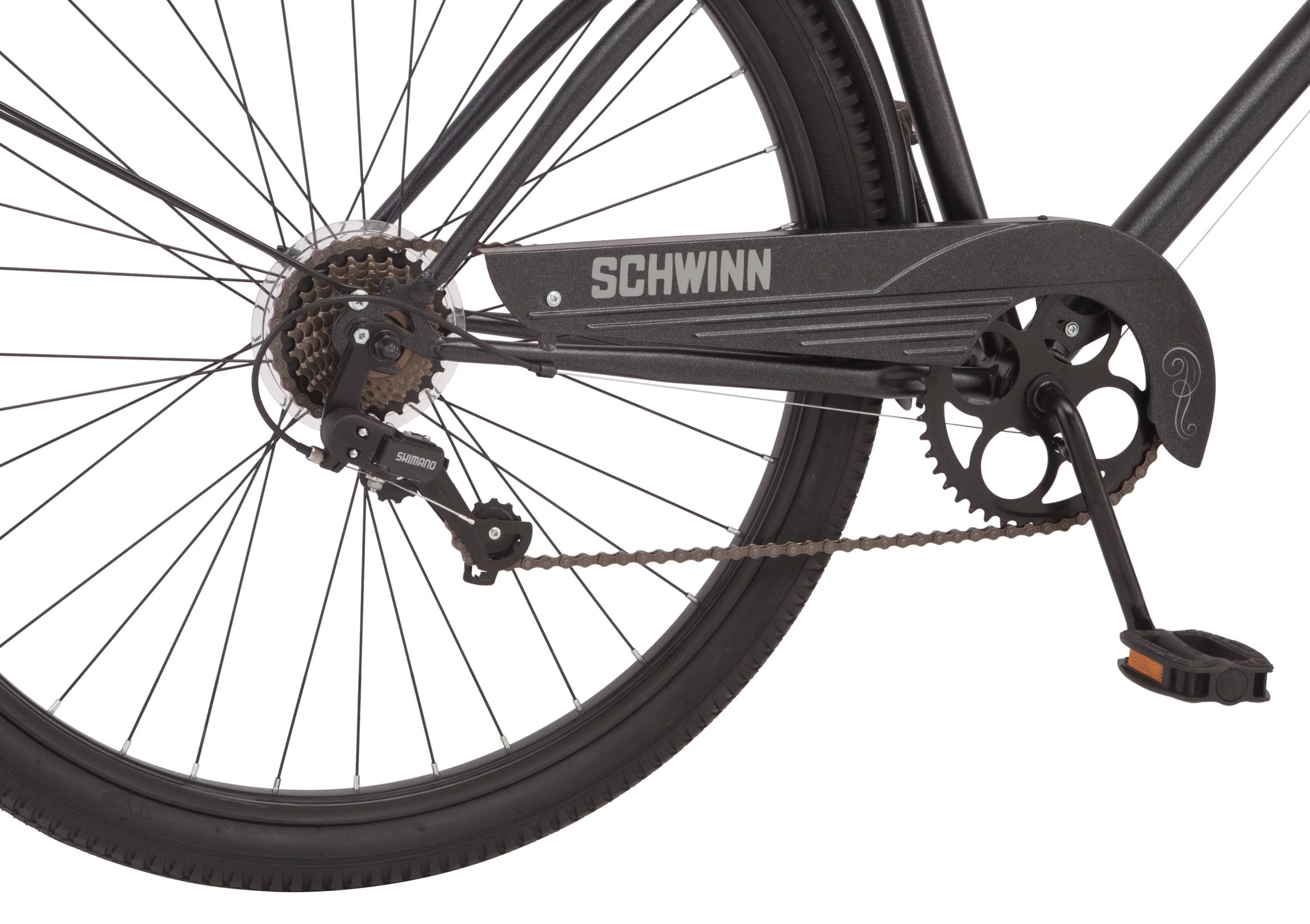 Men's cruiser bike, 29-inch wheels, 7 speeds, black H354974