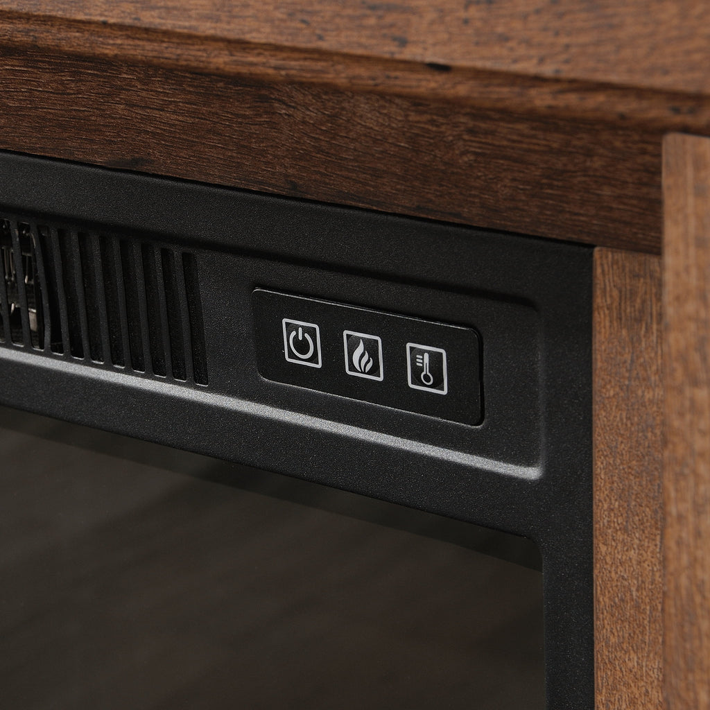 Rustic Fireplace TV Stand for TVs up to 50", Vintage Oak Finish H9192