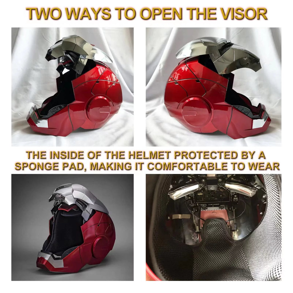 Iron Man Helmet Electronic Wearable Mask with LED Eyes Q3404
