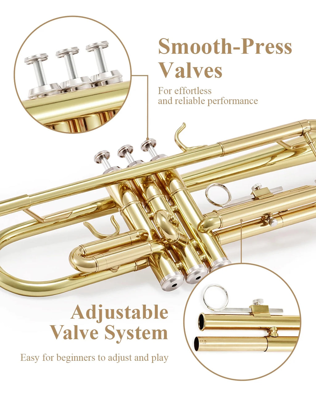 Bb Standard Brass Trumpet with Case P7061