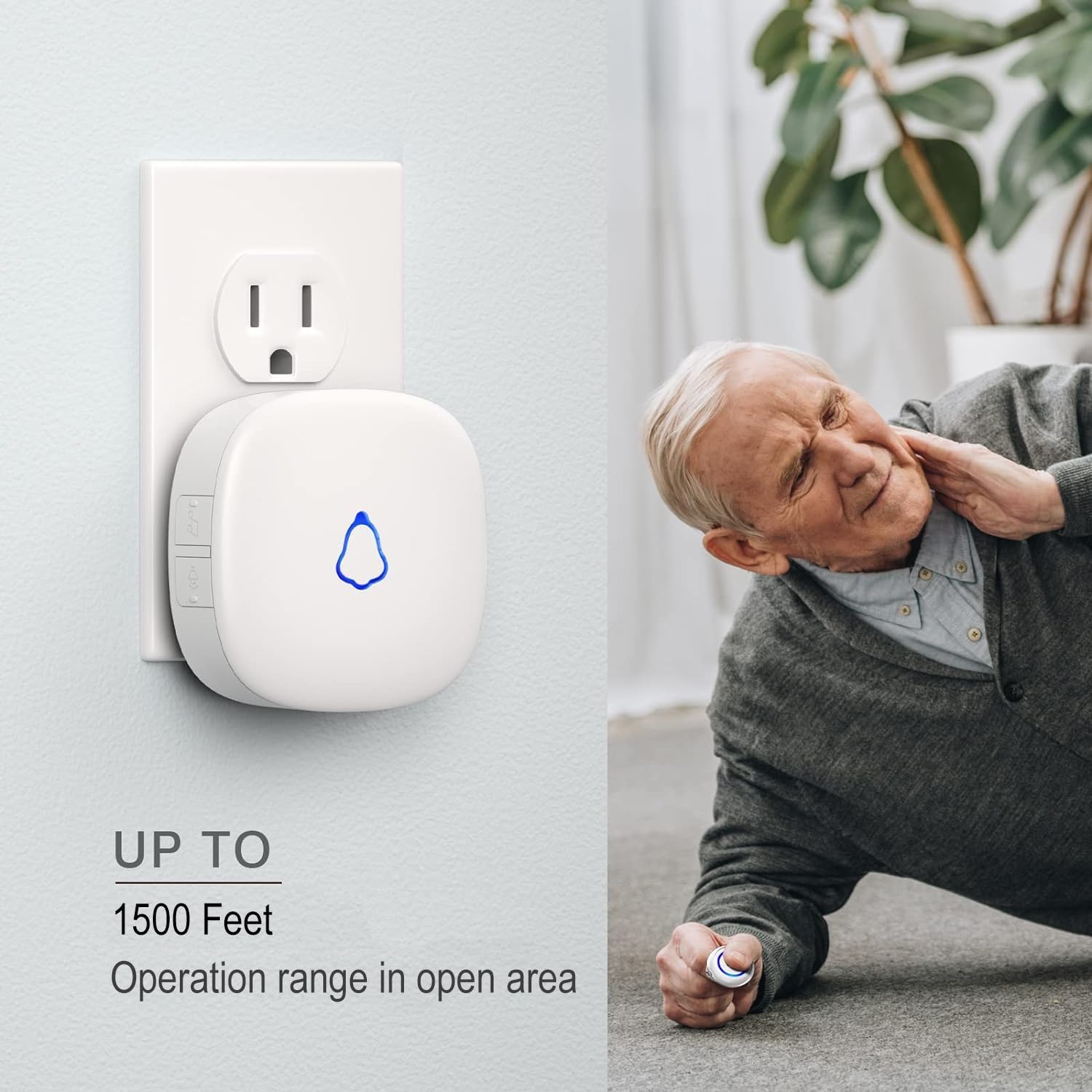 Wireless Caregiver Pager with 3 Call Buttons and 3 Receivers for Seniors O657025