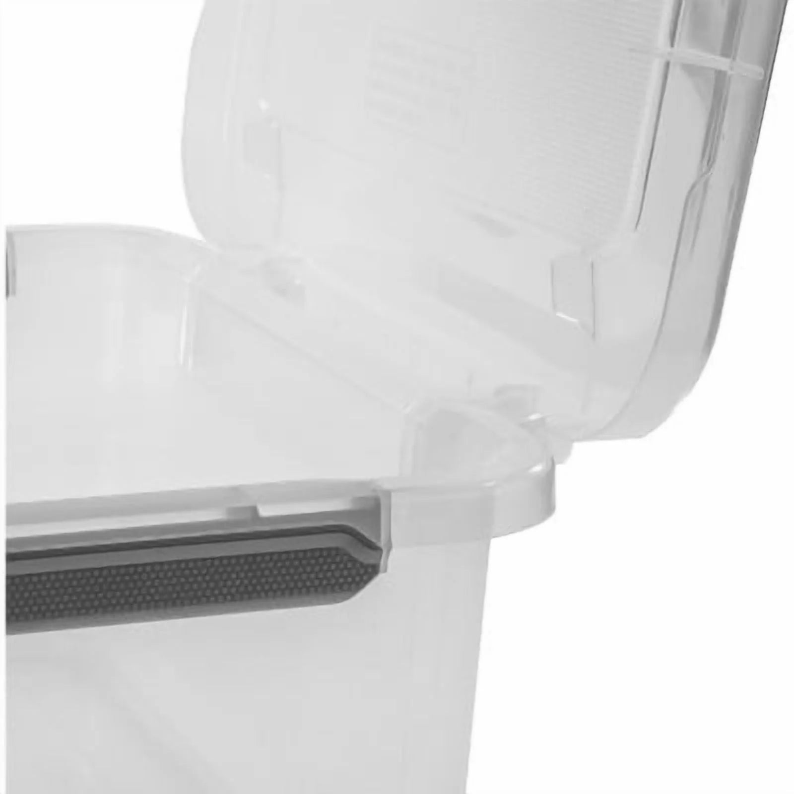 Plastic Storage Tote with Hinged Lid and Handles, Stackable O2837