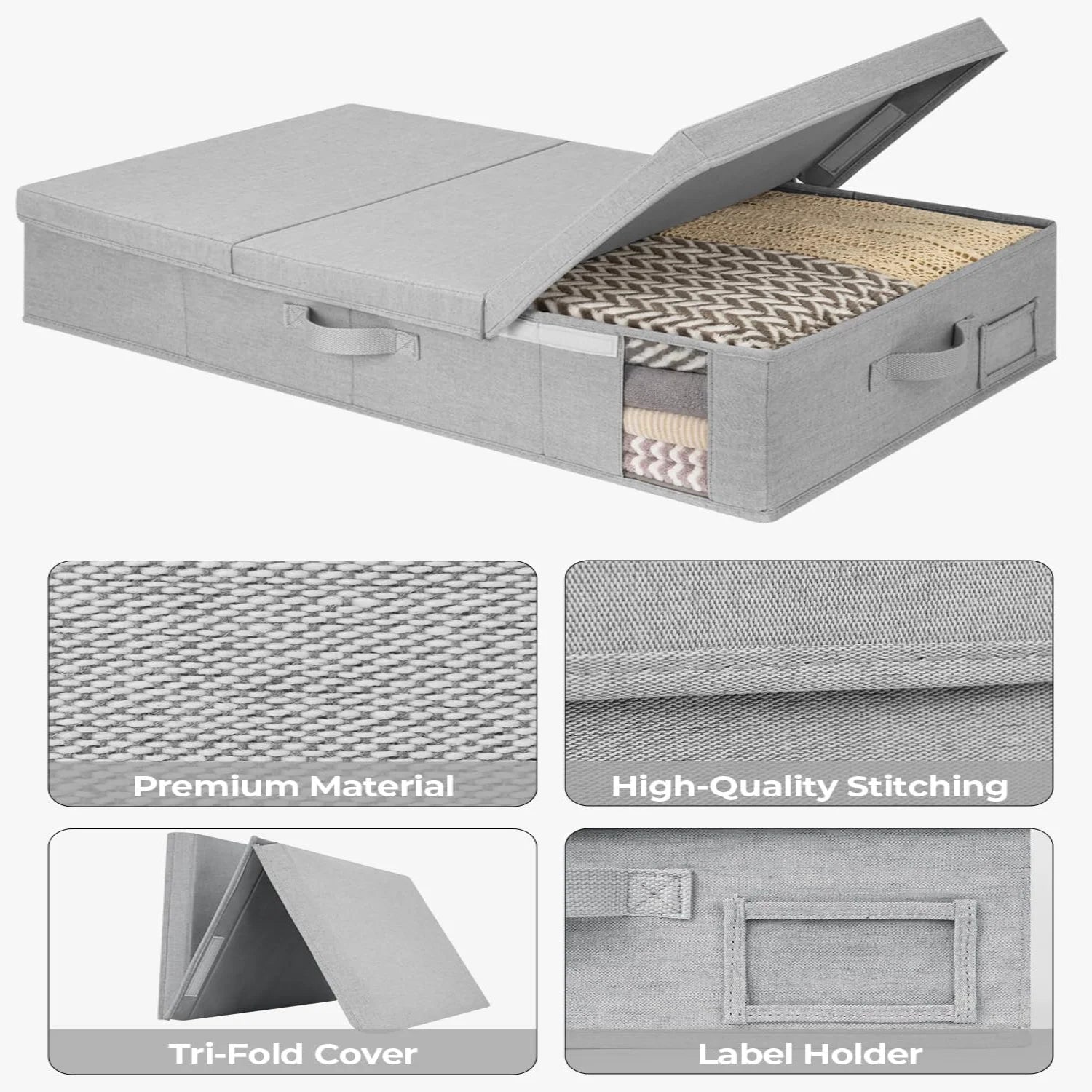 Under Bed Storage Bins with Lids and Handles Z58849