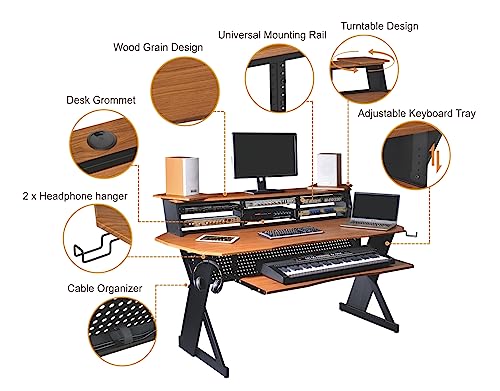 Music Studio Desk Workstation with 3 x 4U Rack H81645