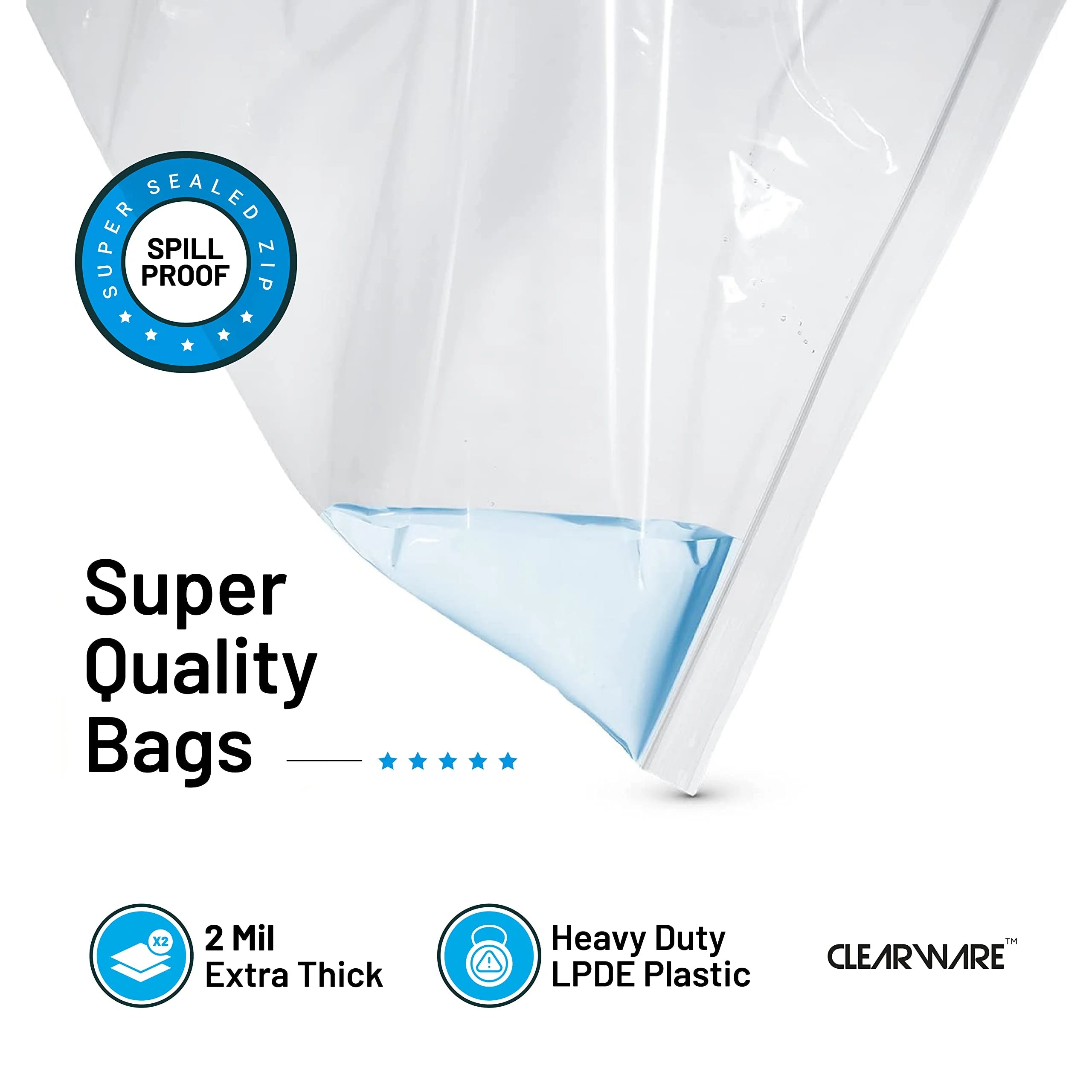 Extra Large 3 Gallon Storage Bags with Zipper, 16x18 Inch Thick Plastic, Reusable B137