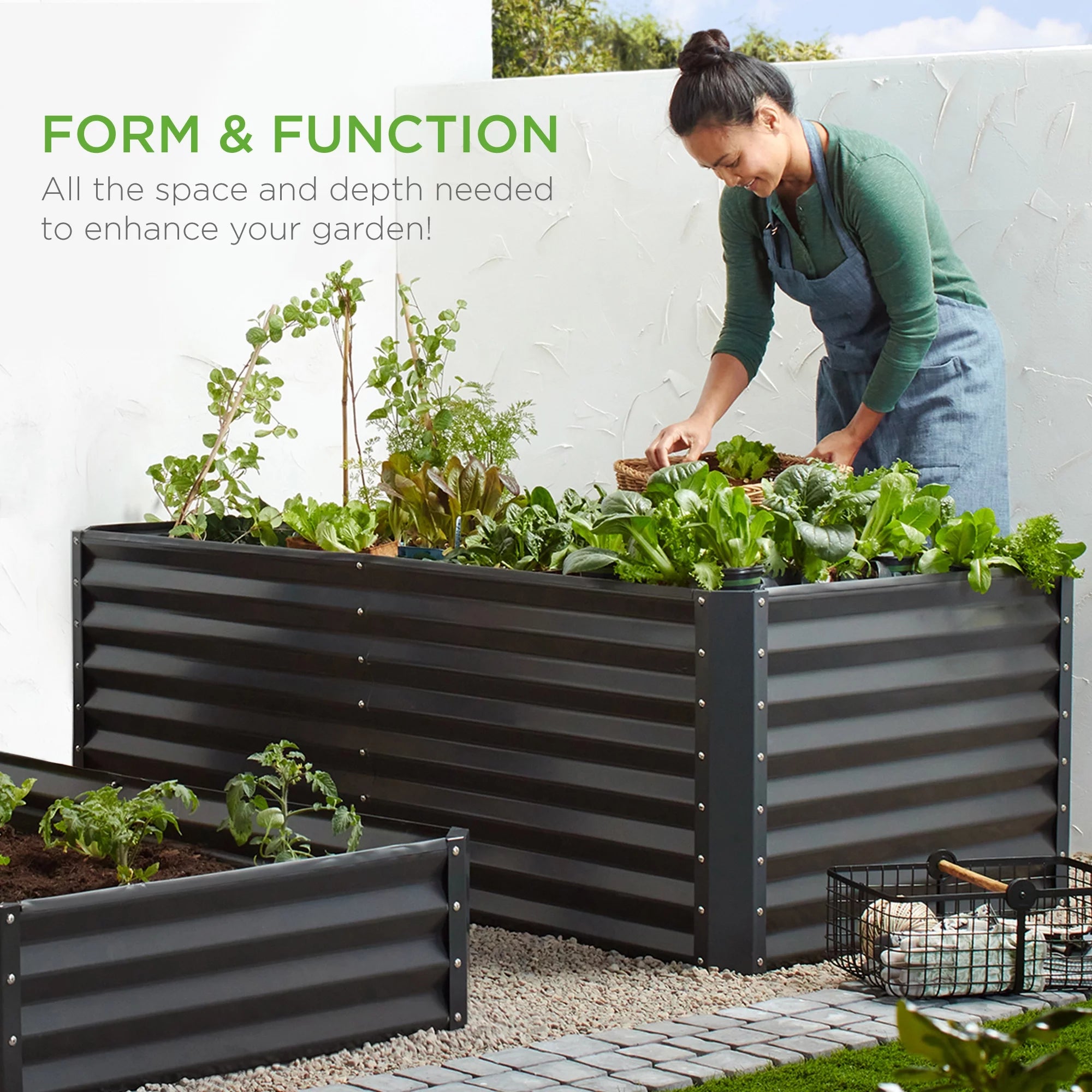 Outdoor Metal Raised Garden Bed for Vegetables, Flowers, Herbs X14270