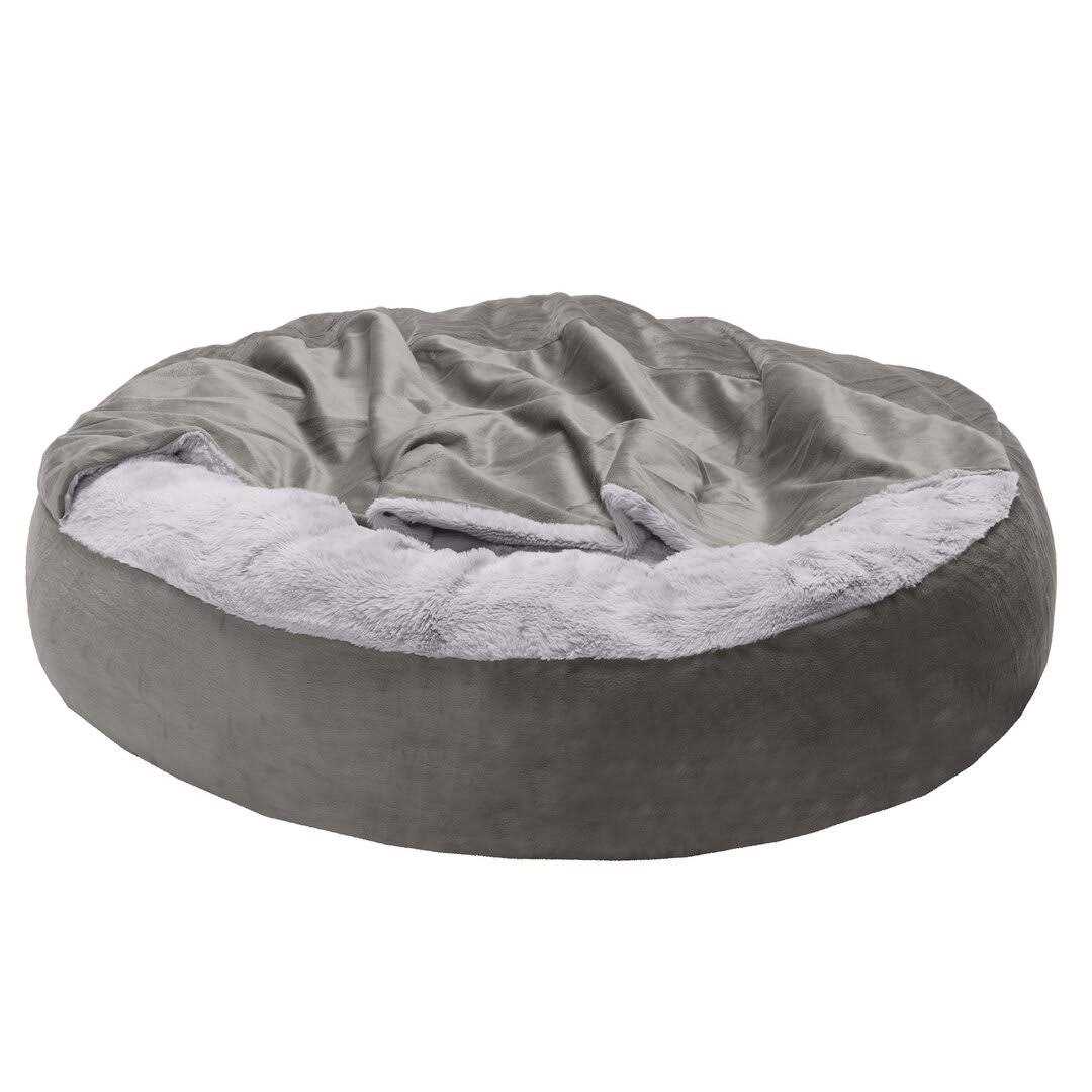 Faux Fur Hooded Donut Bed P4336