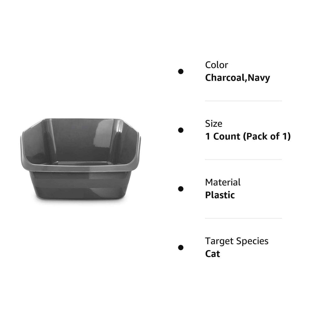 Charcoal High-Back Cat Litter Box N3043