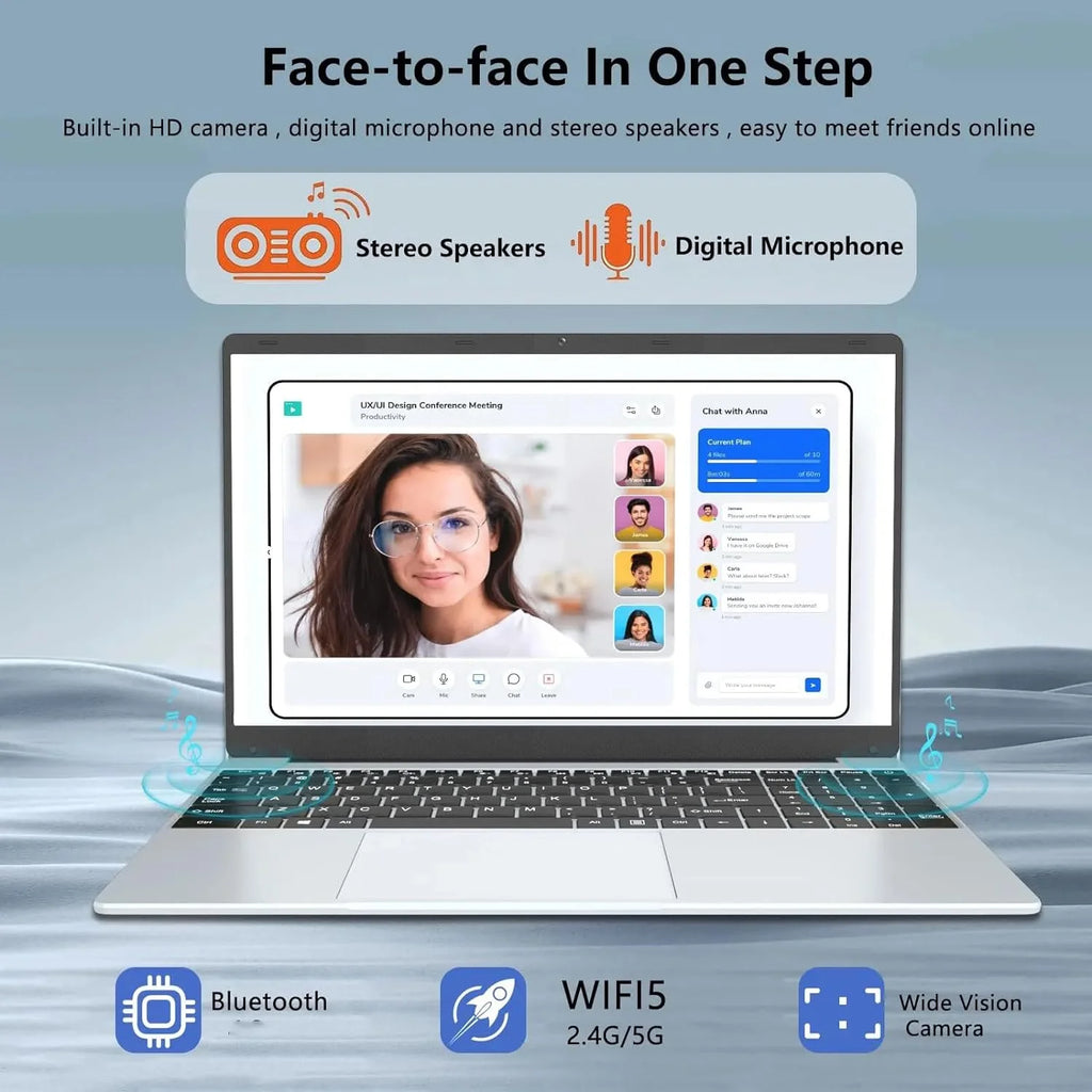 15.6" Laptop, Intel Quad-Core, 8GB RAM, 512GB SSD, Win 11 Pro Z4519