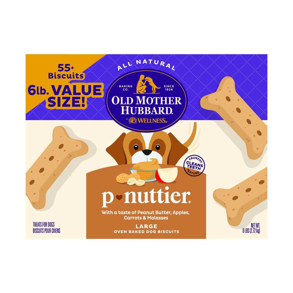 Old Mother Hubbard by Wellness Classic P Nuttier Value Box Natural Large Biscuits Dog Treats - Pet Supplies online store