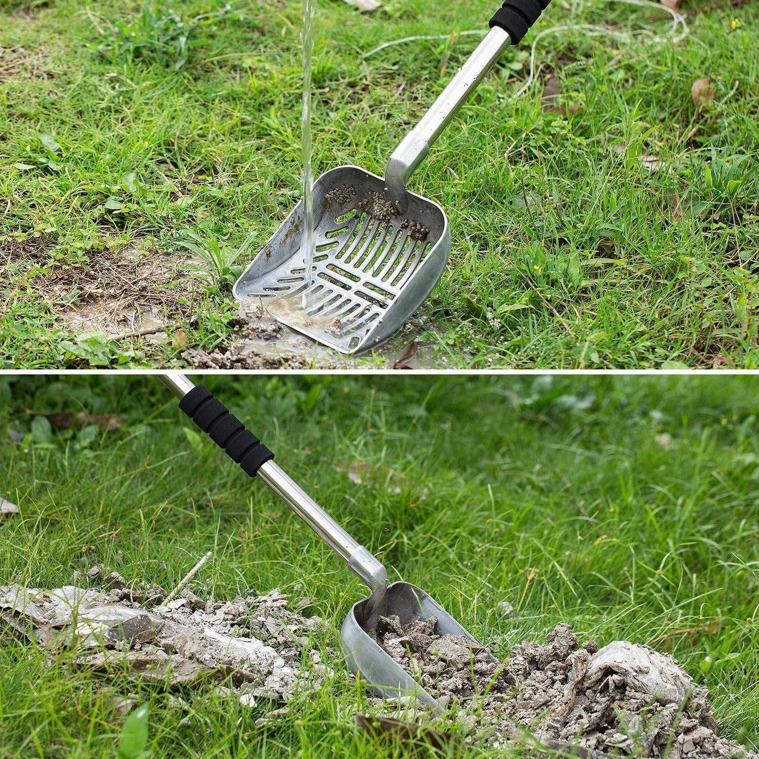 Metal Cat Litter Scoop with Long Handle, Detachable Stainless Steel Sifter P75405