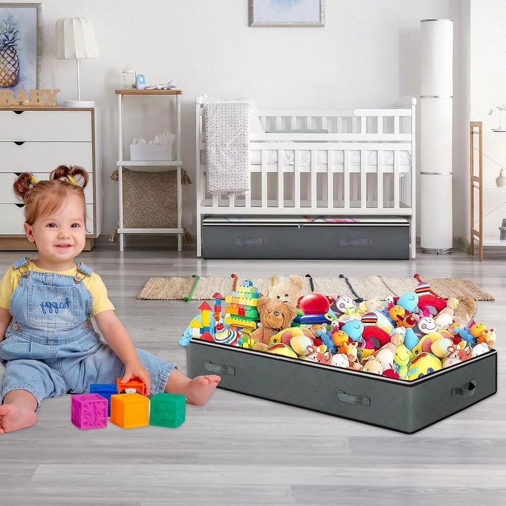 Under Bed Storage Containers, 90L Collapsible with Window X147