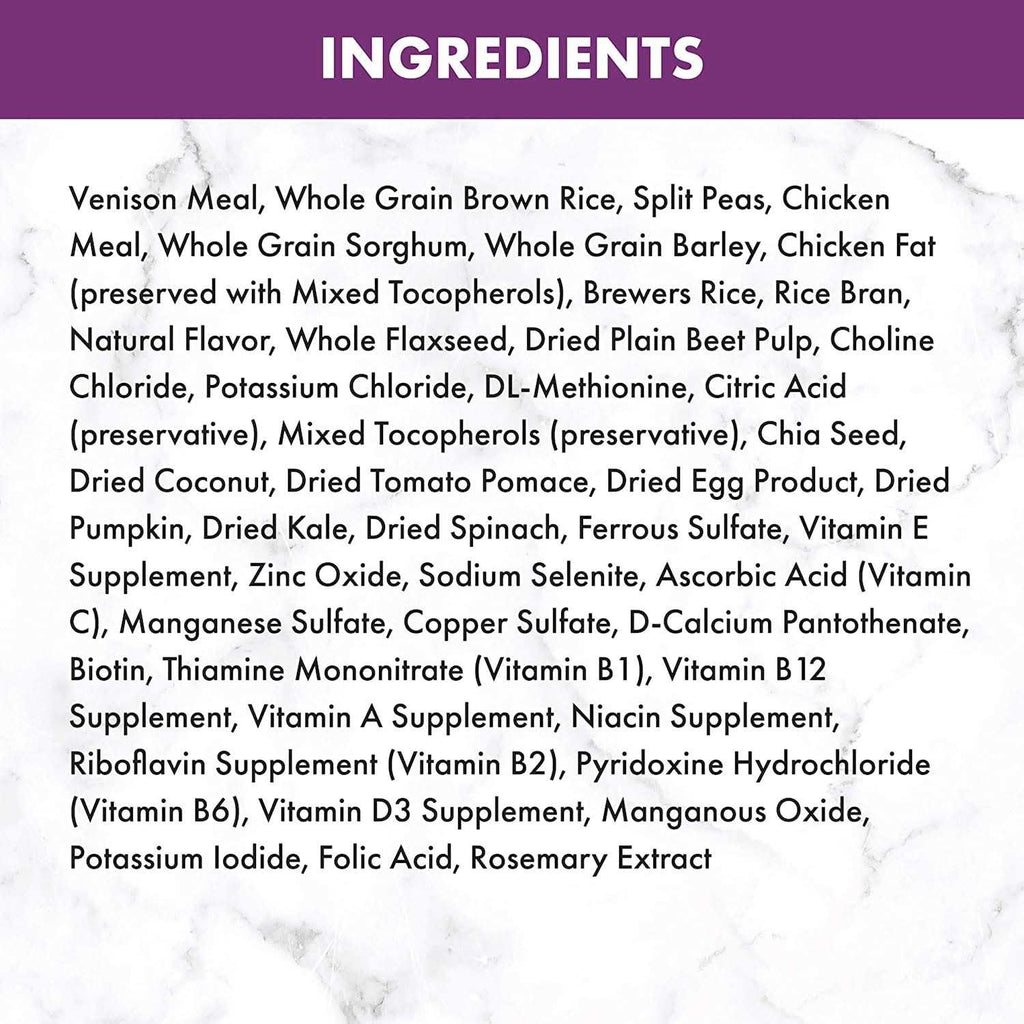 Adult Venison Meal & Brown Rice Recipe Dry Dog Food M12361