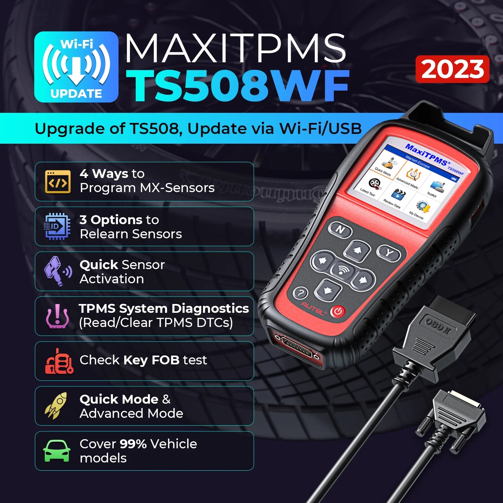 TPMS Programming Tool with Relearn and Diagnostic Scan Functions H7528