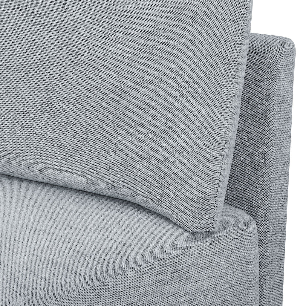 Modular Sectional Sofa with Ottoman, Gray Fabric C1383