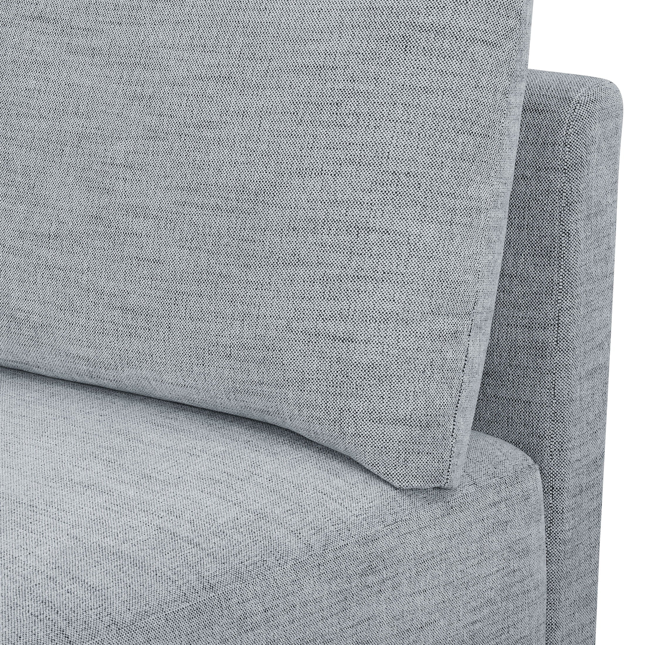 Modular Sectional Sofa with Ottoman, Gray Fabric C1383