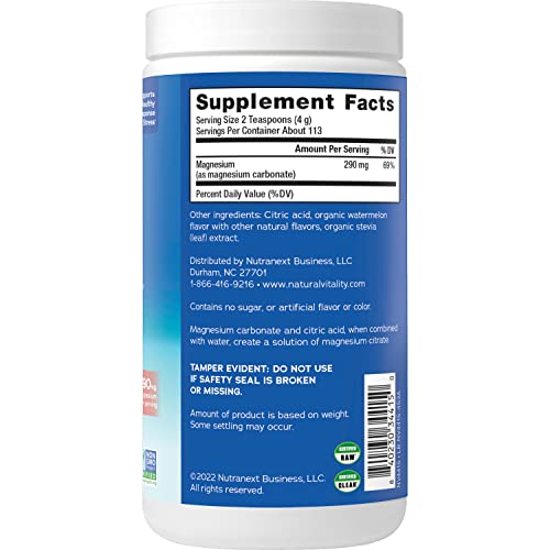 Magnesium Citrate Supplement Drink Mix Powder, Unflavored, 16 oz E68573