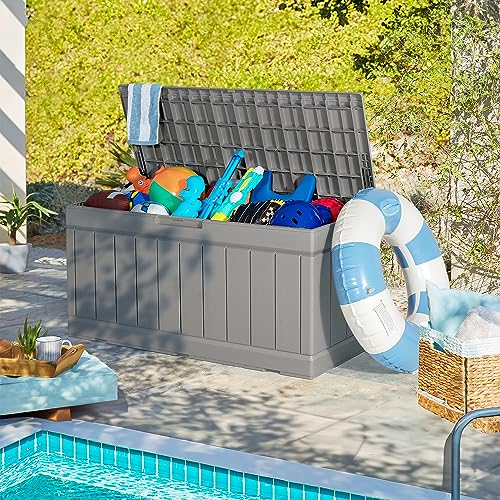 85 Gallon Waterproof Resin Deck Box for Outdoor Storage X460464