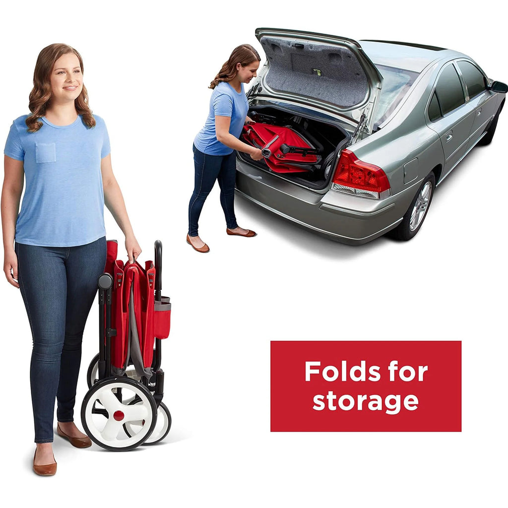 Convertible Stroll N Wagon with Pull & Push Handle, Red/Black L38874
