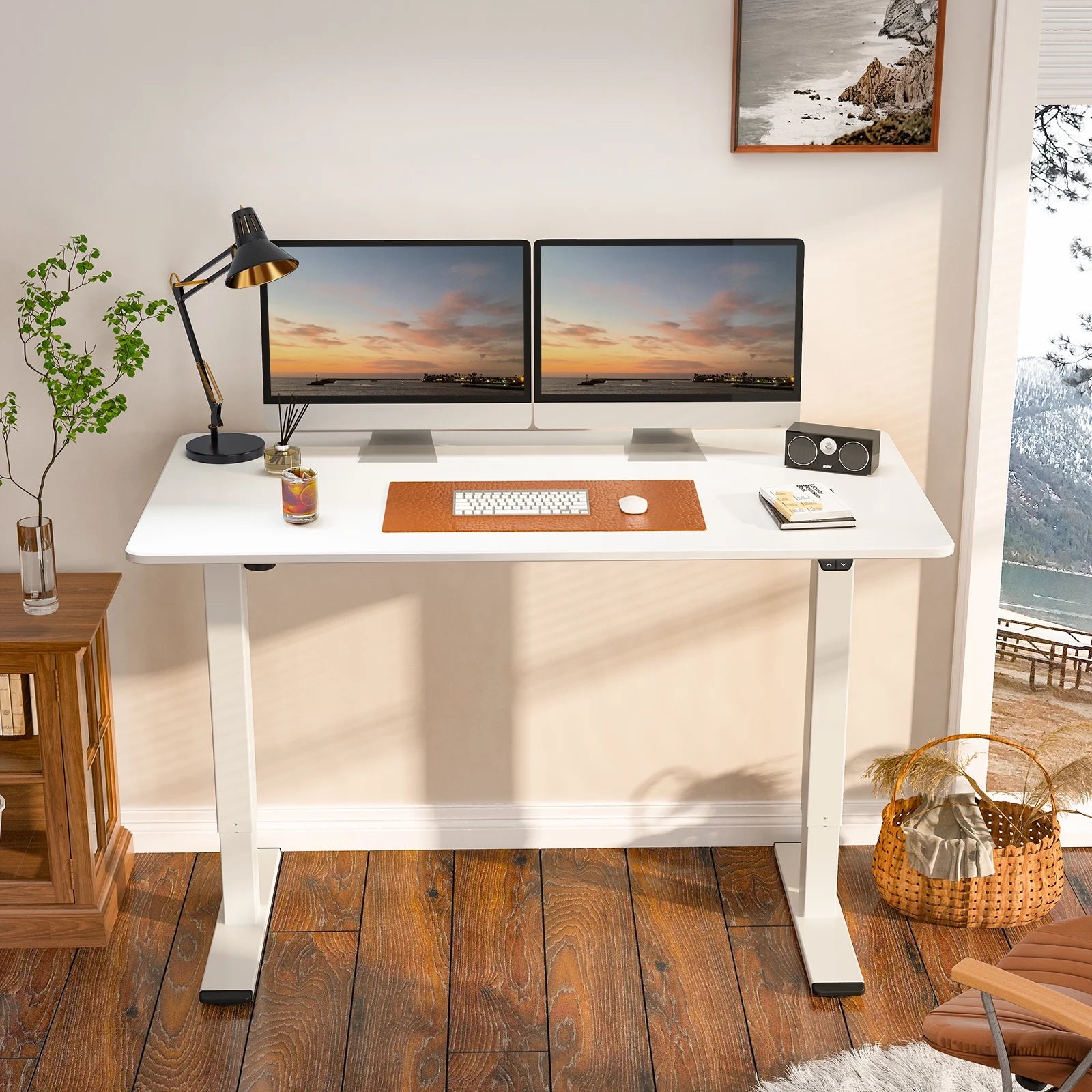 Electric Height Adjustable Desk 55x28 White H14300