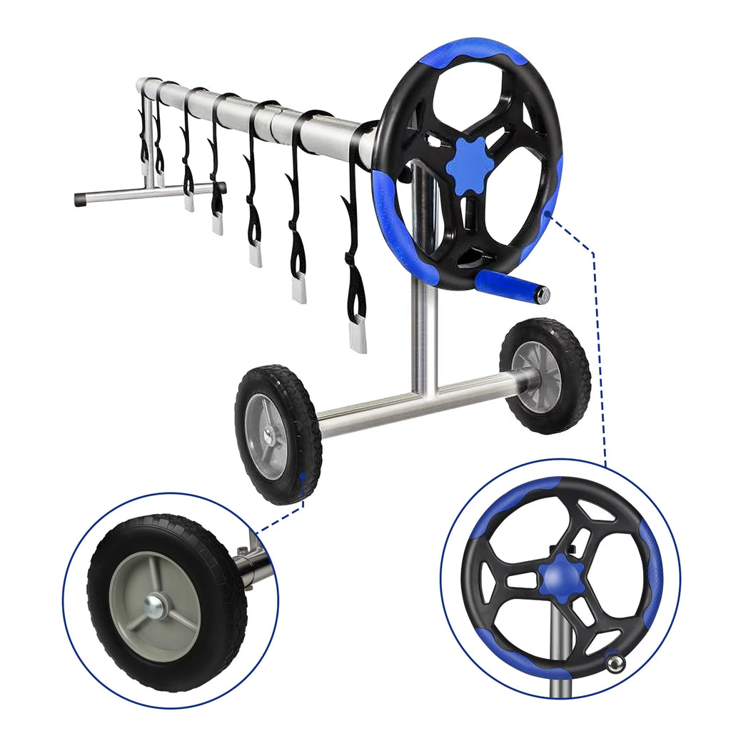 20 ft Aluminum Pool Cover Reel Set for Inground Swimming Pool K204