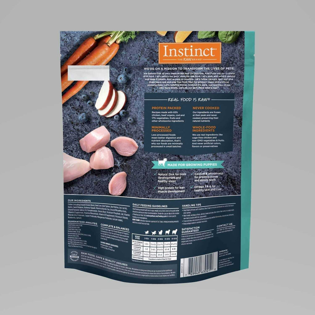 Raw Frozen Puppy Bites Cage-Free Chicken Recipe Dog Food S481