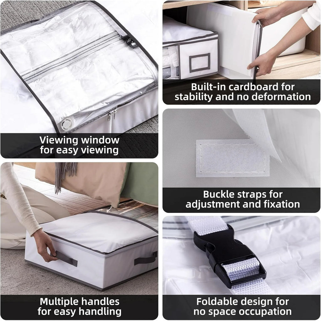 Under Bed Vacuum Seal Storage Bags for Comforters, Large Foldable Box R522566