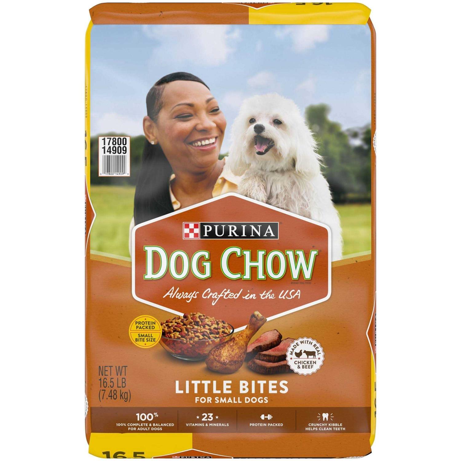 Purina Dog Chow Chicken &amp; Beef Little Bites Dry Dog Food Bag - Pet Supplies online store