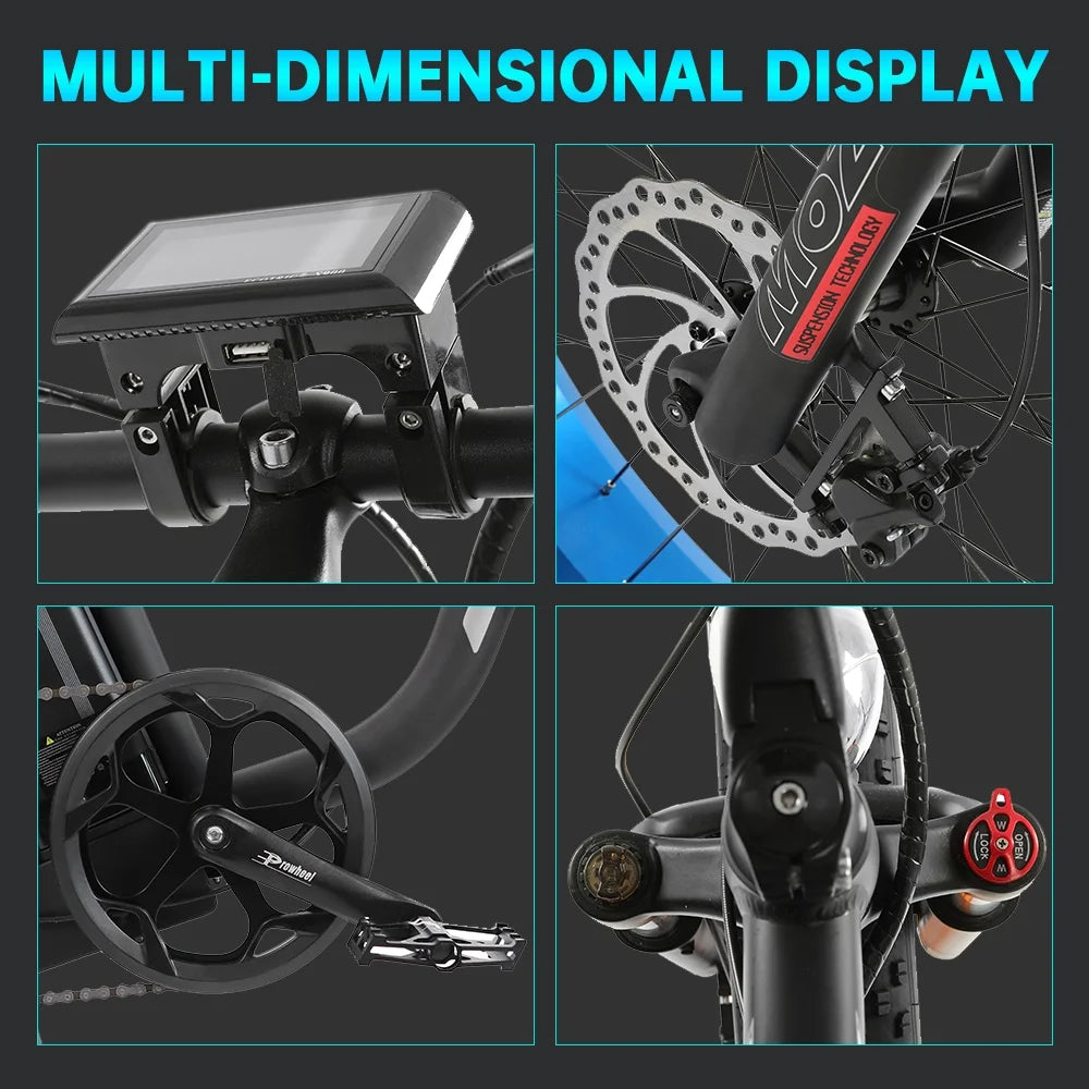 Electric Bike Fat Tire 26" Adults Aluminum Frame 750W Motor 48V 12.5AH C6861