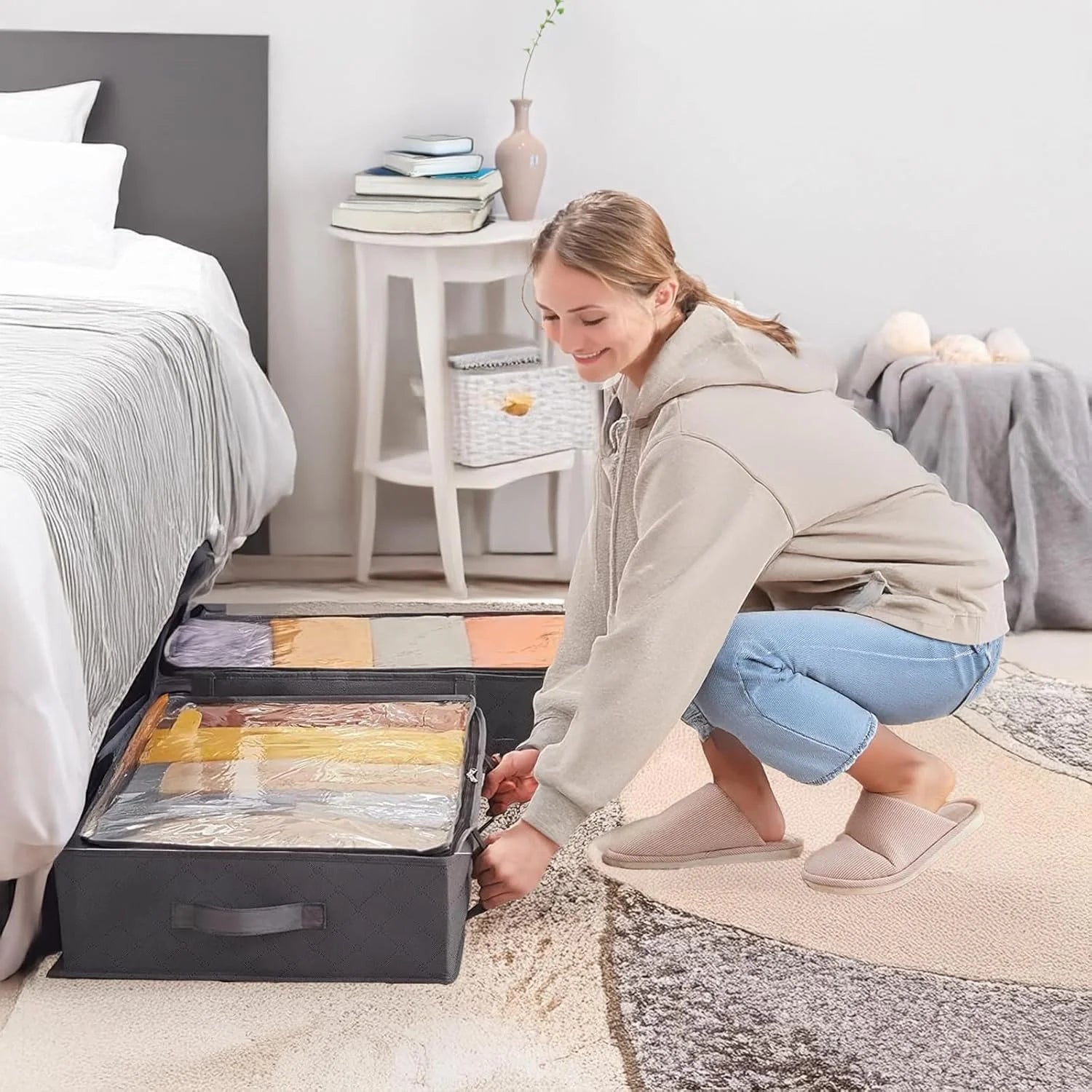 Under Bed Storage Containers Foldable Bags for Blankets and Sweaters H578