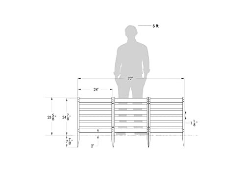 No-Dig Vinyl Garden Fence Kit 2ft H x 2ft W, 3 Panels X9757