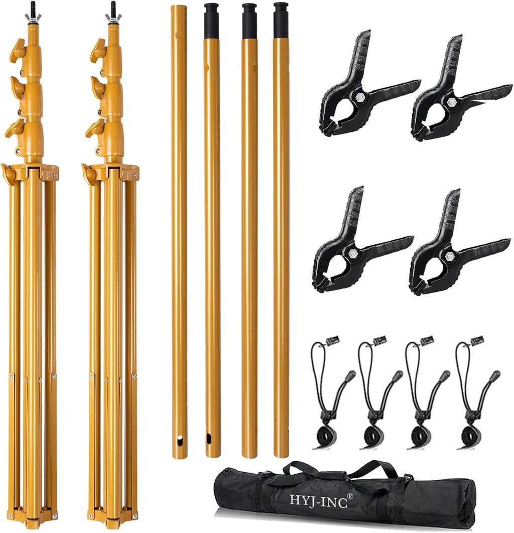 Photography Backdrop Stand, 10x10ft, Gold, with Carry Bag O967328