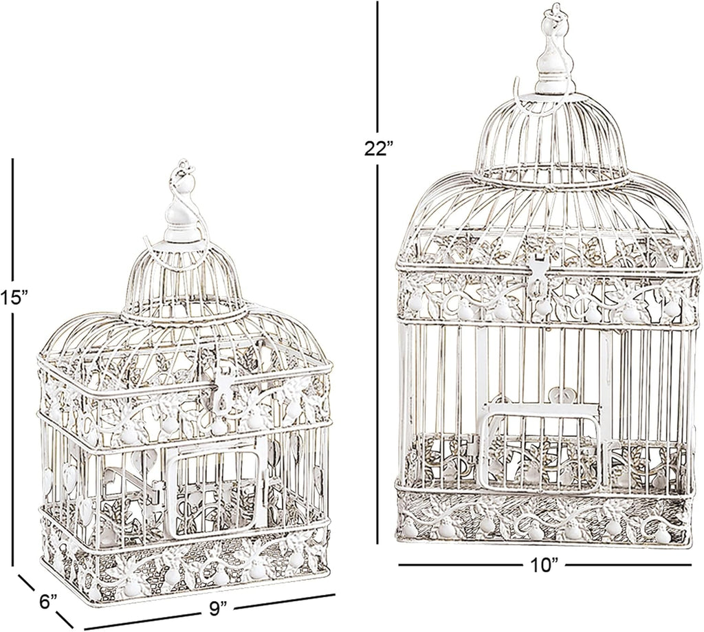 Vintage Metal Birdcage, 22 Inch, White L341146