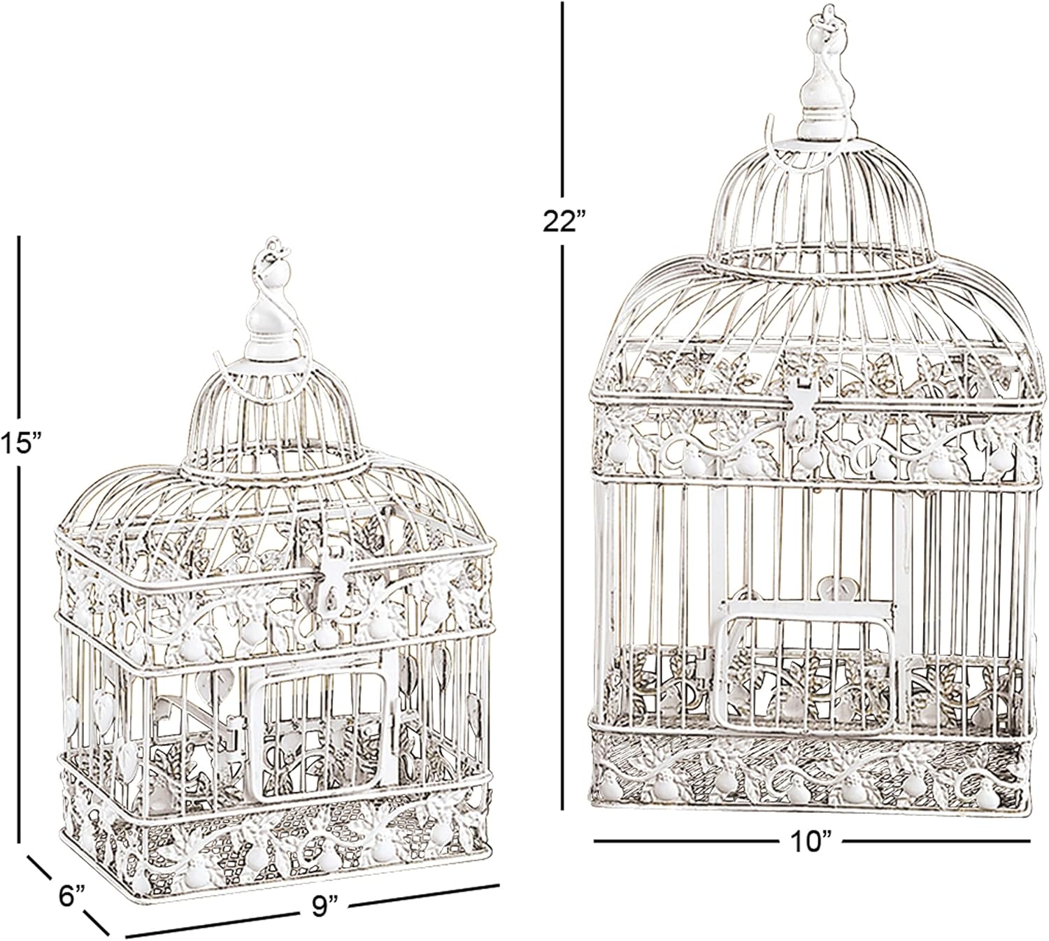 Vintage Metal Birdcage, 22 Inch, White L341146
