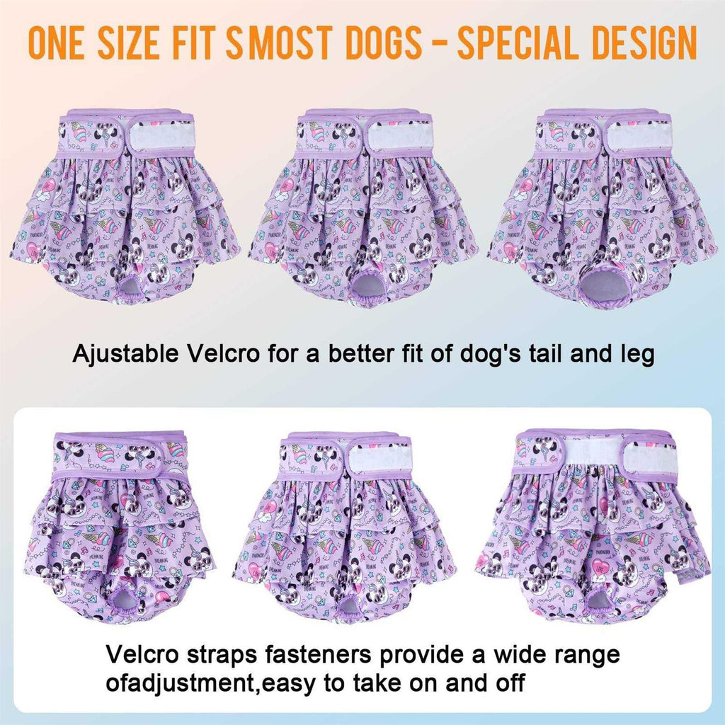Washable Dog Diapers for Female Dogs, 3 Pack, Reusable Leak-Proof Puppy Diapers L5446