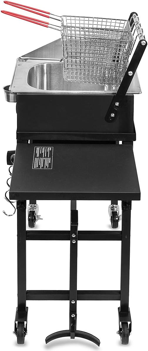 Outdoor Dual Burner Propane Stove with Side Shelves E177618