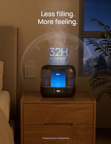 Smart Humidifier for Bedroom, Top Fill 4L Cool Mist, Quiet Ultrasonic H539