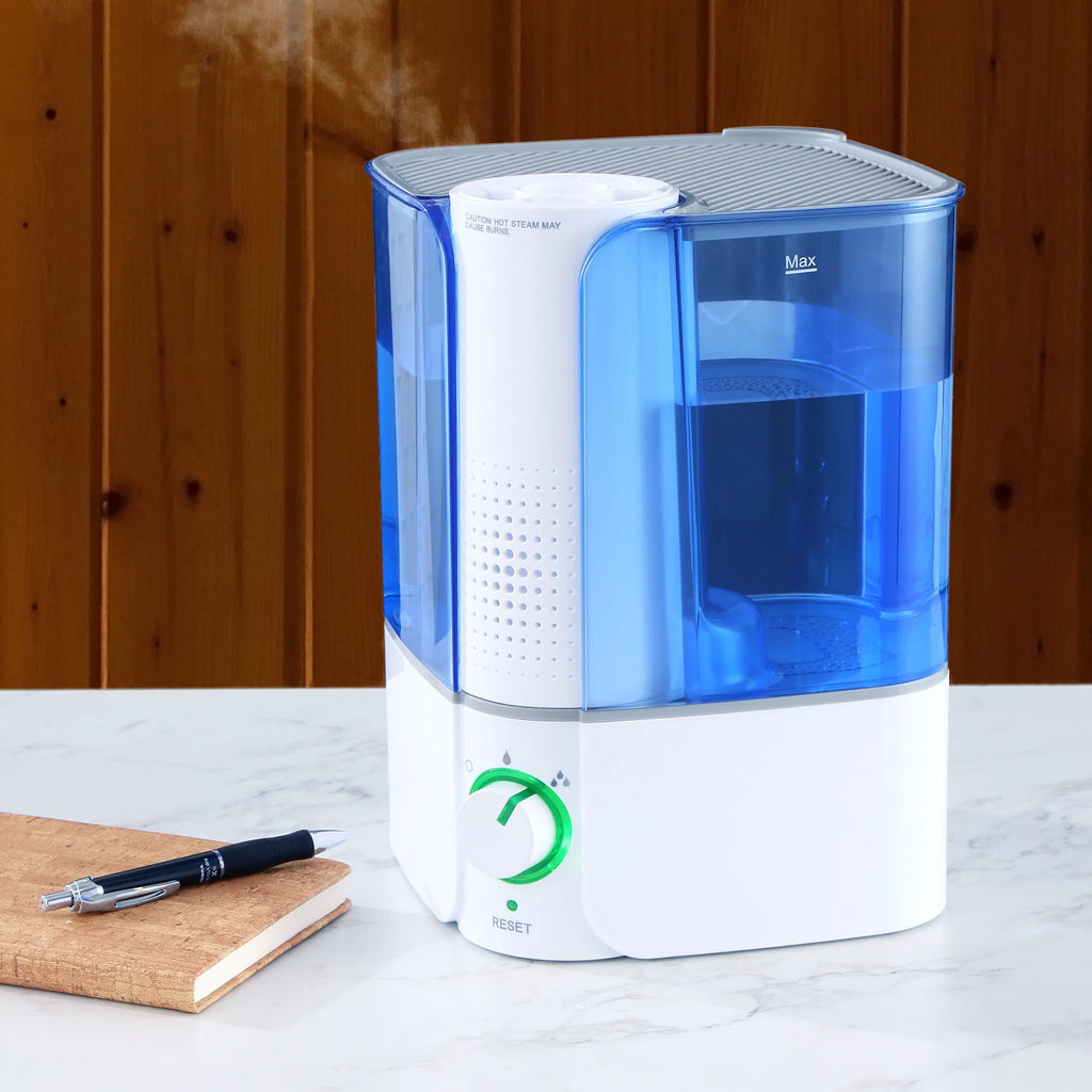 Warm Mist Humidifier, Filter Free, Top Fill, 1.3 Gallon B991565