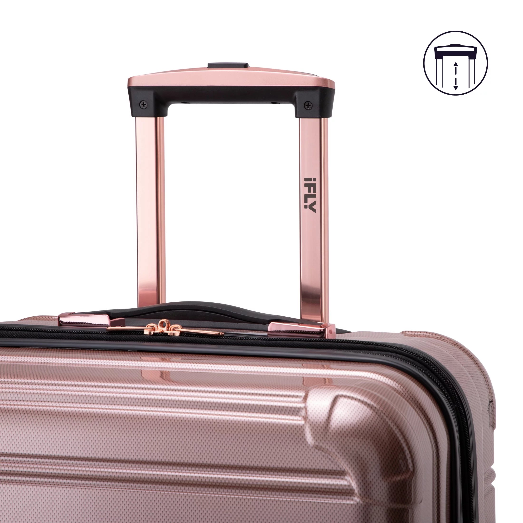 Hardside Luggage 3 Piece Set, 20" Carry-on, 24" and 28" Checked, Rose Gold B9174