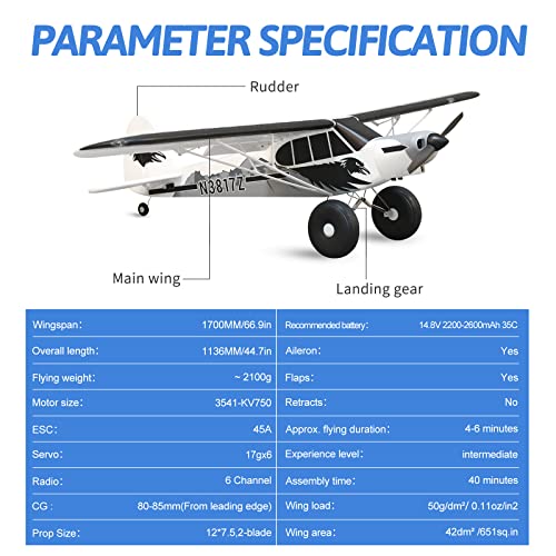 Remote Control Airplane 1700mm Piper PA-18 Super Cub PNP C990