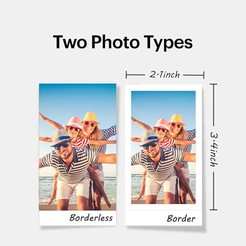 Portable Photo Printer with 68 Sheets Bundle, White I22234