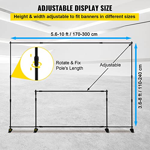 Backdrop Banner Stand 8 x 8 Ft Adjustable Height with Carrying Bag W880