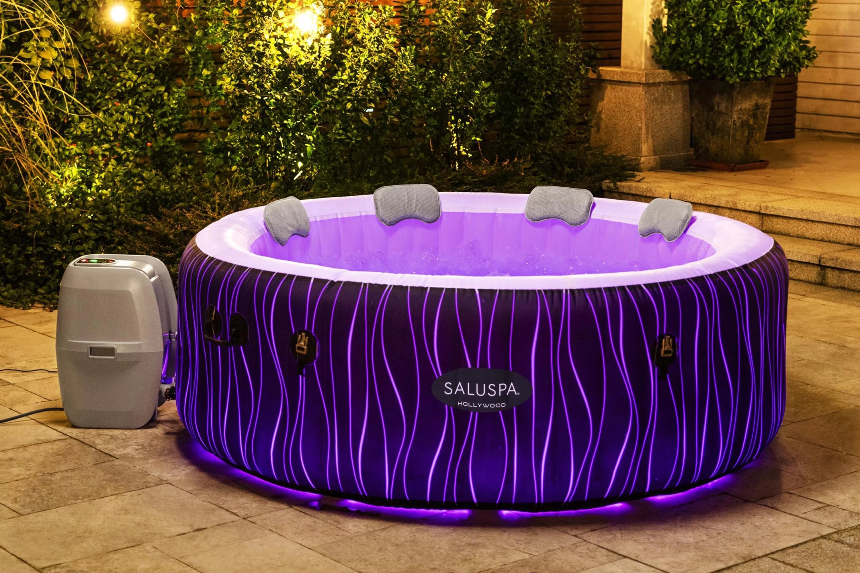 Inflatable Hot Tub with LED Lights, 104°F Max A613621