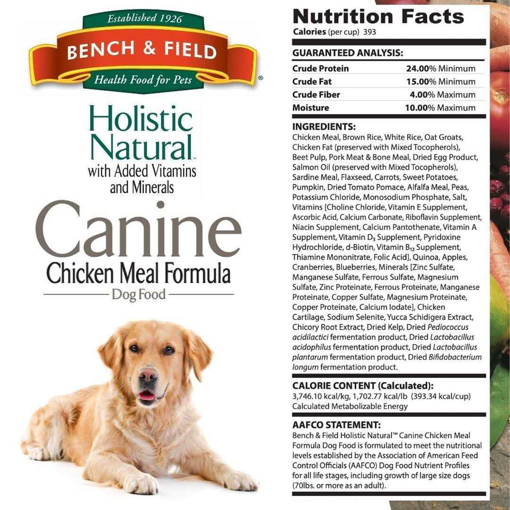 Holistic Natural Adult Dry Dog Food, Chicken Meal and Brown Rice Recipe 6.6 lb Bag I428