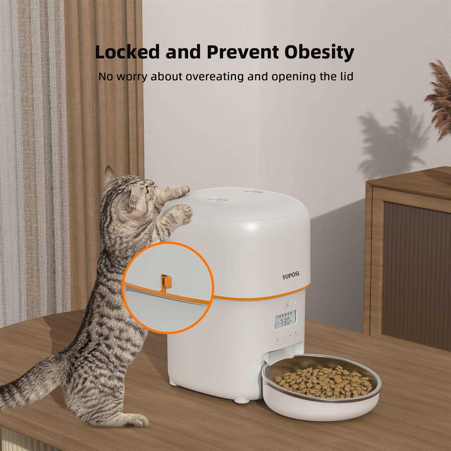 Automatic Cat Feeder 8 Cup Cat Food Dispenser E808174