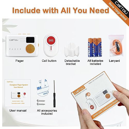 Wireless Call Button for Elderly Monitoring with 2 Receivers and 2 SOS Buttons M347037