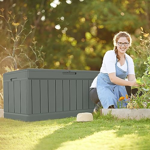 85 Gallon Waterproof Resin Deck Box for Outdoor Storage X460464