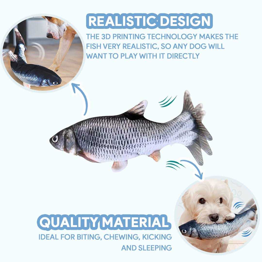 Interactive Pet Toy for Dogs & Cats, Moving Fish to Challenge Natural Instincts T48061